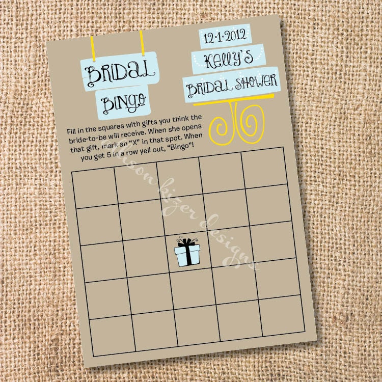 Modern Cake Printable Baby or Bridal Bingo Game