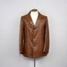 vintage 1970s leather jacket / mens brown leather coat / the blade
