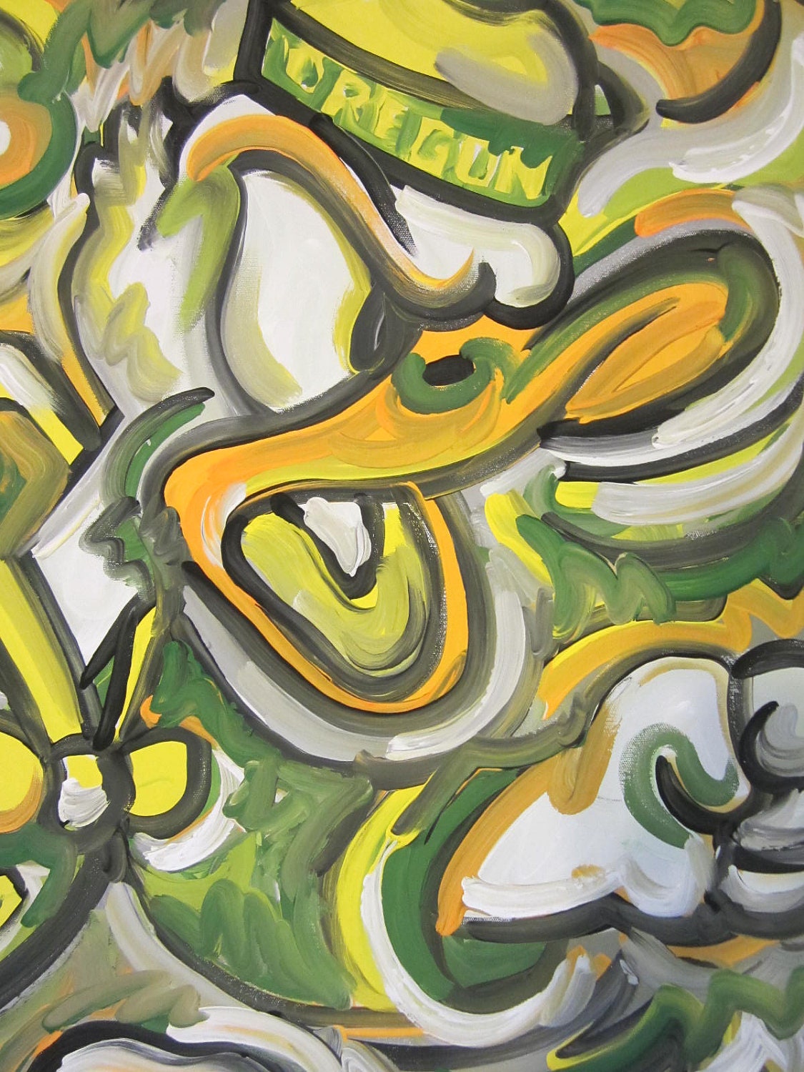 Oregon Ducks Painting by Justin Patten Sports Art