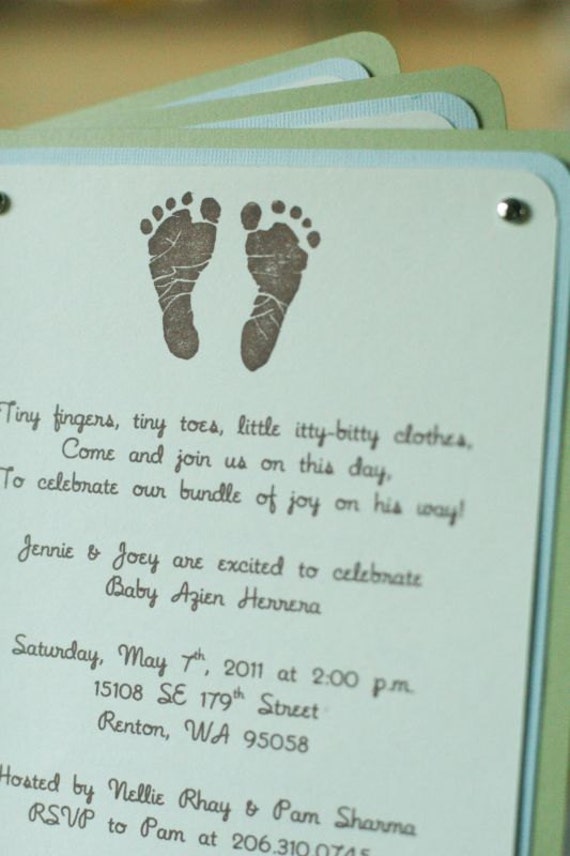 Itty-Bitty Toes Baby Shower Invitations Set of 20