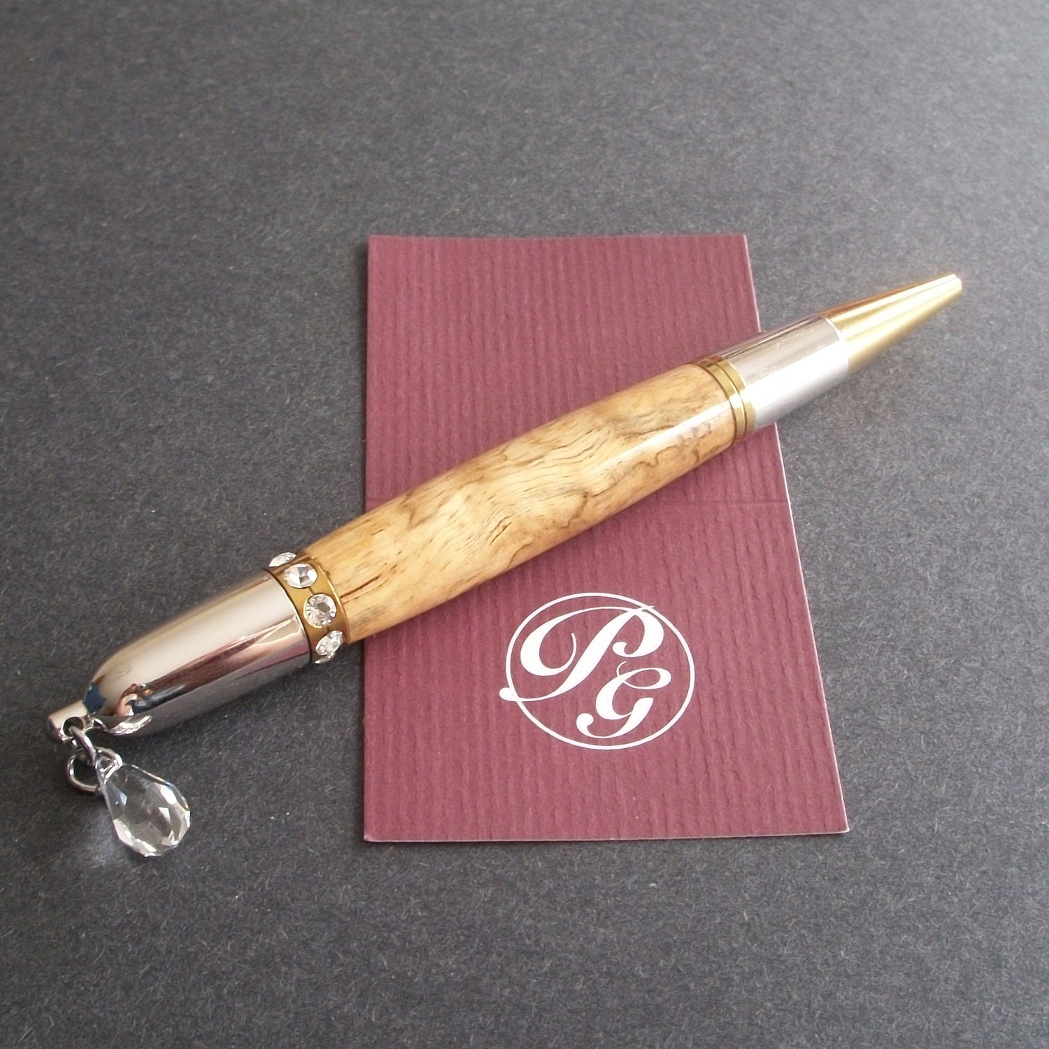Swarovski Crystal Wood Pen, Spalted Katalox