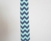 Boys Chevron Tie Navy and Blue, Pretied Tie
