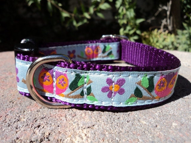 Sale Dog Collar - Country Owls - Small or Medium img