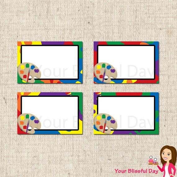 PRINTABLE Painting Party Label Tents Il_570xn