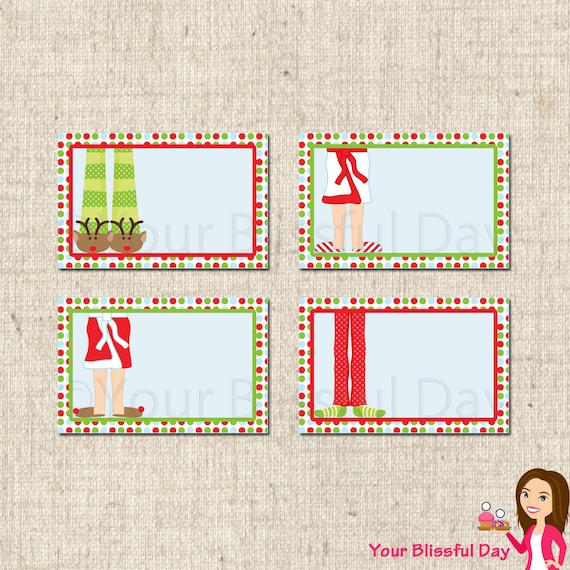 PRINTABLE Holiday Pajama Party Label Tents Il_570xn