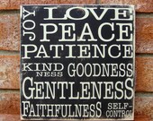 Fruit of the Spirit Wood Sign - Choose your Color Scheme