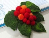 Felted brooch Autumn  Feminine Gift For Her,  eco friendly for women OOAK handmade accessories