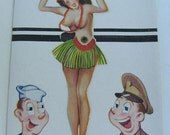 Vintage WW2 Ris-K Hu-La-La Dancer Card