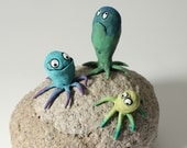 funny animal sculpture, family art, squids