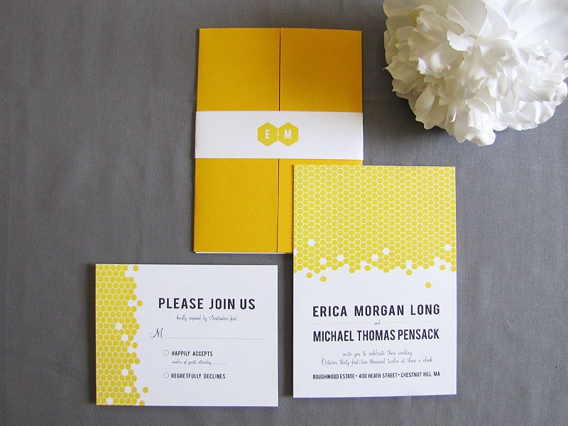 Honeycomb Pocketfold Invitations