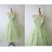 50's Tulle Prom Dress // Vintage 1950's Strapless Tulle Shelf Bust Wedding Party Prom Dress S M
