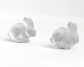 White Rabbit glass Earrings