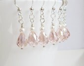 SET of 5 Wedding earrings, weddings, jewelry, dangle earrings, Bridesmaid earrings, Bridal Earrings, Swarovski Pearls,Drop Earring