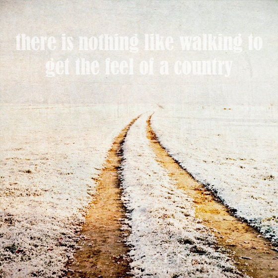 Winter Landscape, inspirational quote, fine art photography, walking quote, typography, white orange, winter wall art, motivational, 8x8