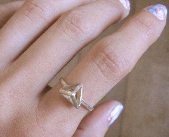 triangle frame ring // bronze