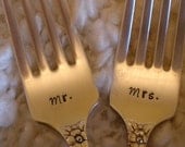 Wedding Cake Forks - Table Settings - Vintage and Personalized - As Seen on Glamour Magazine Weddings Blog