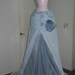 Belle Bohémienne bohemian ballroom jean skirt  Renaissance Denim Couture fairy goddess mermaid altered couture with HUGE rose pin
