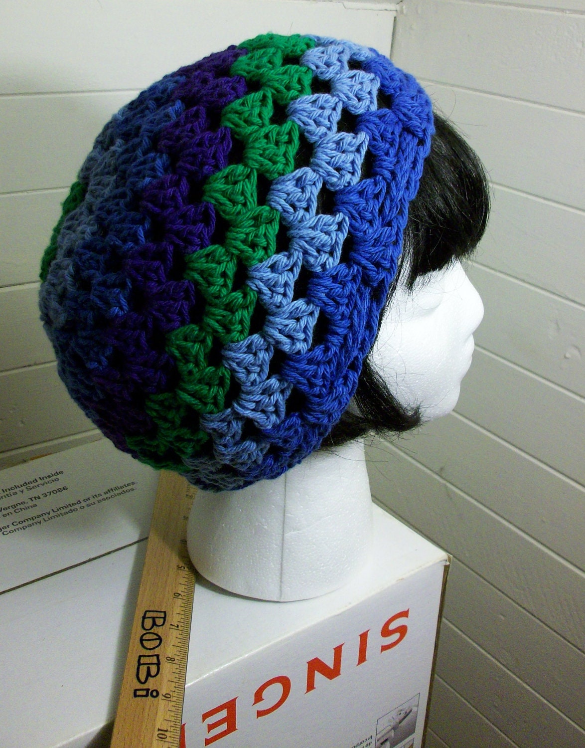 Blue Green Purple Retro Slouchy
