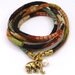 Lucky Gold Elephant Wrap Bracelet made with Japanese Chirimen Cord, yoga jewelry, wrapped wrapping bracelet, wrap around