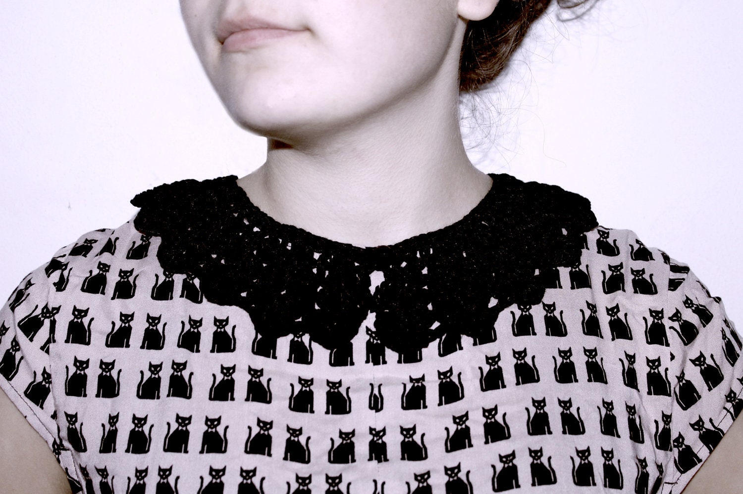 black crochet collar , makes every simple dress or shirt special
