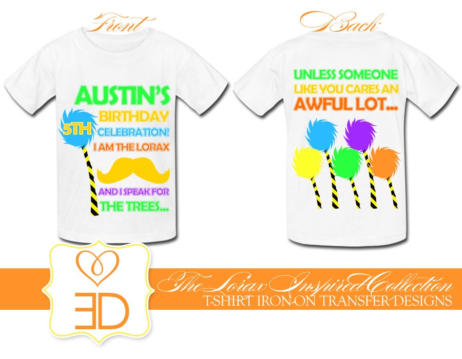 The Lorax Inspired Collection - Tshirt Iron on Transfer (Toddler or Pre-K Boy) Il_170x135