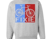 Fixie Bike Crew Neck Sweat Shirt Fixed Gear Bicycle Pullover Sweater Crewneck