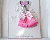 Sculpture Clippies Princess Girly Purse Bow.  Princess with Rhinestone Purse Ribbon Sculpture Hair Bow.  Free Ship Promo