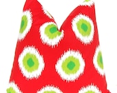Christmas Pillow Covers Decorative Throw Pillow Covers Holiday Decor Ikat Dots in Red and Green