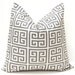 Decorative Throw Pillow Covers for Decorative Pillows Cushion Covers Gray and Natural Greek Key20 x 20