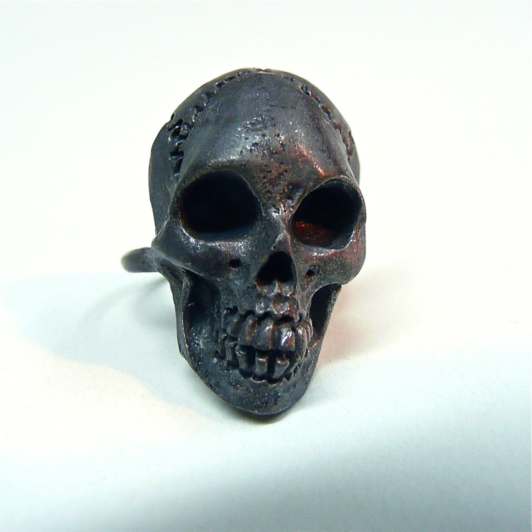 OXIDIZED skull ring
