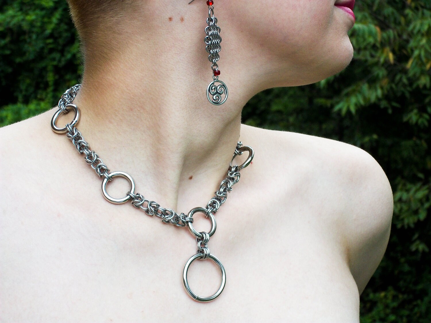 Items similar to Steel rings slave collar. Choker, necklace, or BDSM