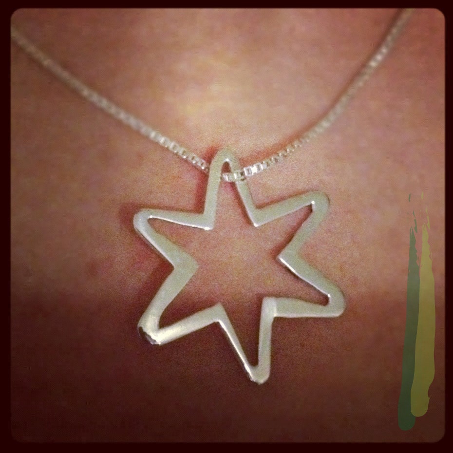 Chicago Star Handmade Sterling Silver Cut-out Pendant ONLY