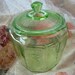 Lime Green Depression Glass Candy Bowl With Lid