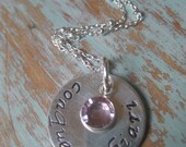 Conquer Chiari  - Sterling Silver Necklace - Purple Swarovski Channel Drop - Chiari Malformation - TakeFlightBoutique on Etsy