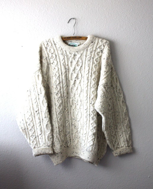 Vintage Men's OATMEAL Wool Knit Sweater