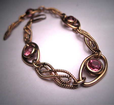 Vintage Pink Sapphire Bracelet Antique Art Deco 1920