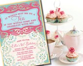 DIY Printable Vintage Tea Party Birthday Invitation Il_170x135