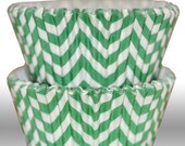 Chevron Green GREASEPROOF Zigzag Baking Cups Cupcake Liners - Quantity 50 Il_170x135