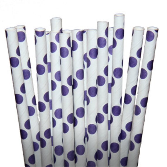 Dot Purple Party Paper Straws - Cake Pop Sticks - Pixie Sticks - Qty 25 Il_570xn
