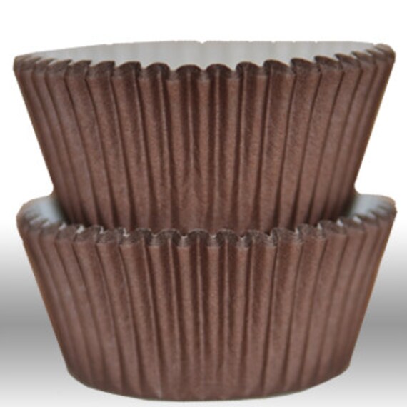Solid Brown GREASEPROOF Baking Cups Cupcake Liners - Quantity 50 Il_570xn