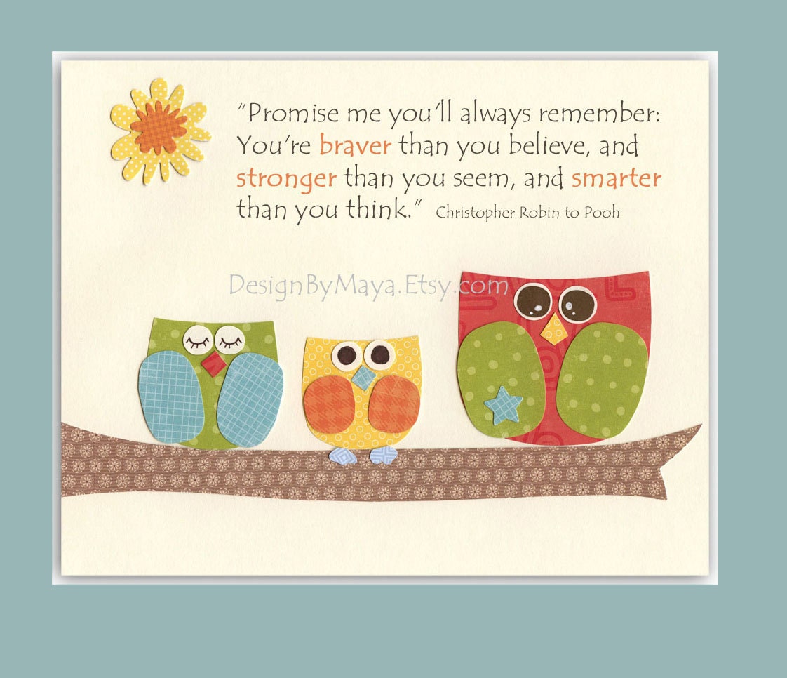 Baby Room decor, Nursery Art Decor, Kids Print, baby birds... Rainbow series Promise me youll always remember You're braver than...