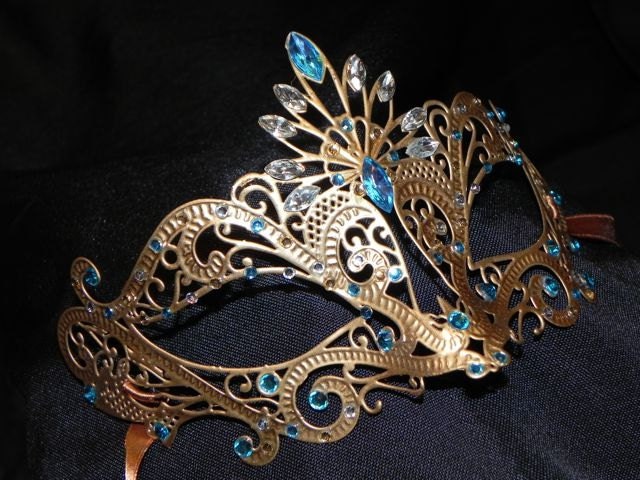 Custom Two Tone Metallic Masquerade Mask