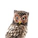 Vintage ceramic owl figurine - brown owl on a branch