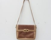 1960s Gray Leather Pattern Hand Bag