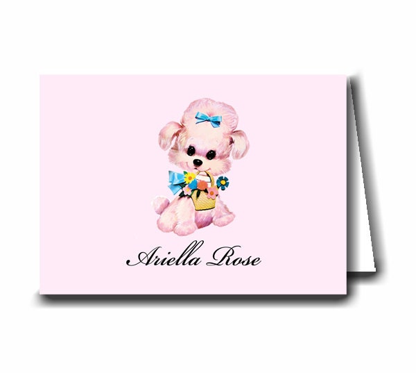 Puppy Thank You Note . Pink Puppy Love Collection . by Loralee Lewis