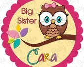 Iron on Transfer - Big Sister Pretty Owl