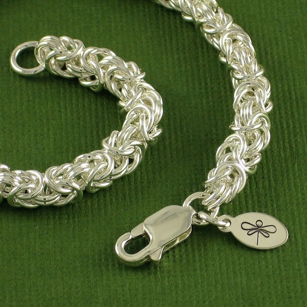 Byzantine Chainmaille Bracelet, Sterling Silver, Made To Order, Petite Weave