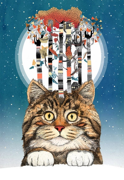 Feline Forest // A4 print