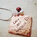 Love one another square copper necklace with freshwater pearls on a sterling chain