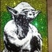 Yoda- 9x12 glitter art